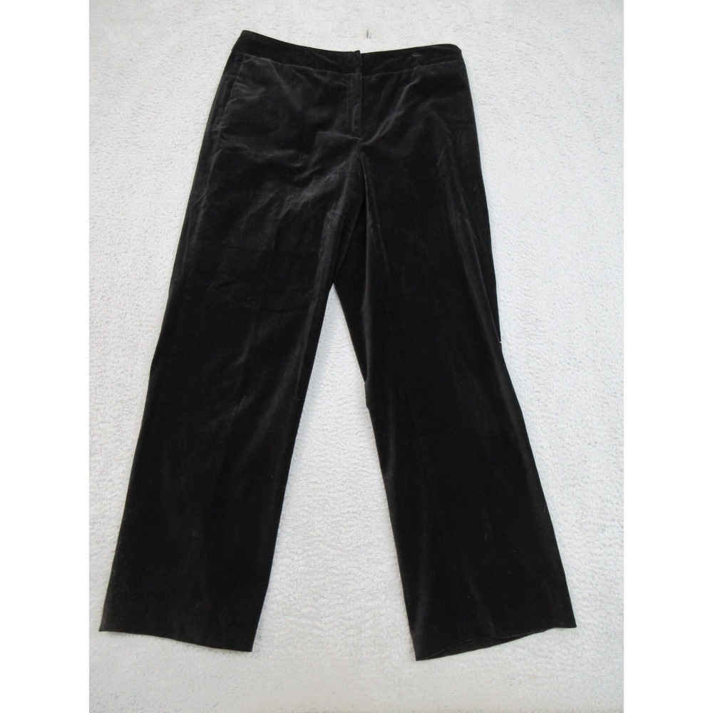 Rafaella Velvet Pants Womens 14 Black Straight Leg Stretch Whimsygoth‎ Witchcore